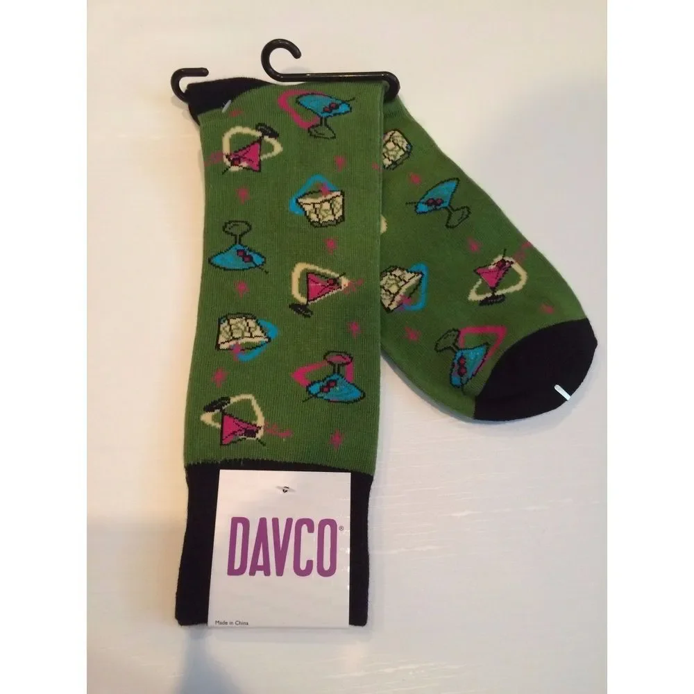 new Men's DAVCO dress SOCKS lot of 2 pair men's Martini Hey You, Yeah You